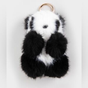 Fluffy Panda Keychain Bag Charm